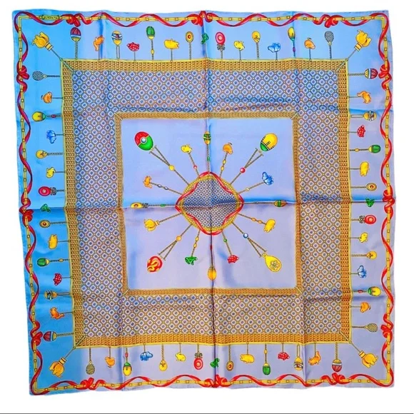 New! FABREGE Silk Square Scarf 34x34 - Picture 6 of 6